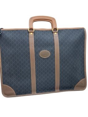 Longchamp Leather & Coated  Canvas Hand Carry Travel Portfolio Bag